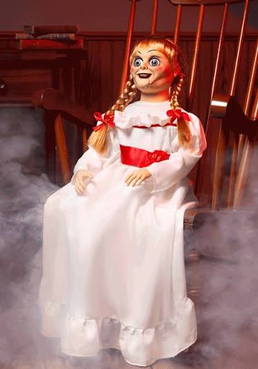 25-Inch Annabelle Doll Animatronic Prop Decoration | Halloween Animatronics | Adult | Adult | ST | Red/White | Gemmy Industries