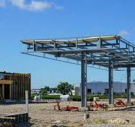 construction of a new modern gas station and shop building ...