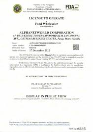 Food and drug administration (fda) approval to. Business Registration Nworld