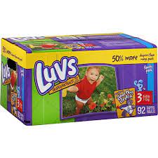 Contoured shape for a great fit, even between the legs; Luvs Diapers Size 3 16 28 Lb Blue S Clues Family Pack Grocery Sun Fresh