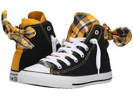 Black And Yellow Converse Shoes Converse Kids Chuck Taylor All Star Plaid Bow Back Hi Little Kid Big Kid Black Yellow White Converse Chuck Taylor All Star Converse Converse Chuck Taylor