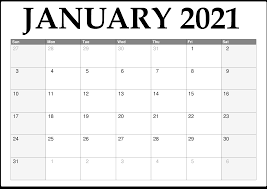 Free january calendar 2021 printable. Printable Monthly Calendar 2021 Free Monthly Calendar