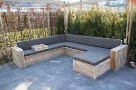 Hoekbank Loungebank Van Gebruikt Steigerhout Op Maat Build Outdoor Furniture Diy Bench Outdoor Outdoor Sofa Diy