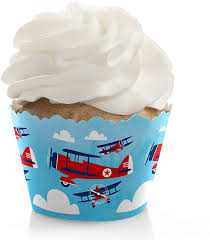 Buy Taking Flight Airplane Vintage Plane Baby Shower Or Birthday Party Decorations Party Cupcake Wrappers Set Of 12 Online In Usa B0134uymq0