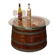 The artisans at alpine wine design took great care to preserve and enhance the natural beauty of this solid oak wine barrel while crafting it into a table, featuring a glass top and a beautiful collection of corks. Wine Barrel 1 2 Size 19 High Glass Top Corks Rebel Party Rentals