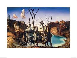Swans reflecting elephants (1937) is a painting by the spanish surrealist salvador dalí. Kunstdruck Salvador Dali Swans Reflecting Elephants Bei Europosters