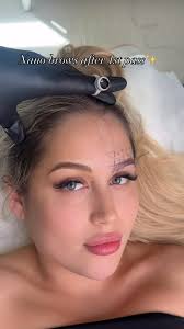 her first day with taking a private microblading x lip blush day 🥹🤍 and  she's doing SO good!! Can you imagine that she did by herself? without any  prior experience… welcome to