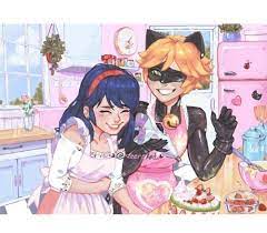 marinette und cat noir backen gemeinsam in der kuche einen kuchen von miraculou miraculous ladybug fanfiction miraculous ladybug anime miraculous ladybug comic