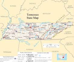 Tennessee has a land area of 41,235 square miles. Tennessee Pictures Tennessee State Map A Large Detailed Map Of Tennessee State Usa Tennessee State Map Tennessee Map State Map