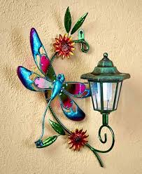 Solar Light Fence Dragonfly Wall Art Indoor Outdoor Garden Patio Home Decor Solar Wall Lights Dragonfly Wall Art Light Wall Art