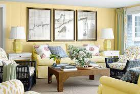 While burgundy curtains look striking paired with gray walls, a single block of the deep red color just on the windows sticks out like a sore thumb. Yellow Decor Decorating With Yellow