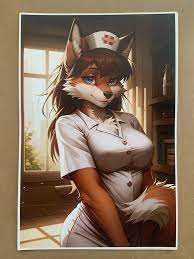 Kemono | Furry | Anthro Nurse Art Print [12x18] | eBay