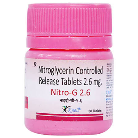 Buy Nitro-G 2.6 Tablet online | Uses, Side Effects, Price and substitutes | Apollo Pharmacy