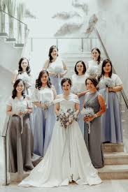 The cost of wedding cakes depends on how many layers they have and how intricate the details are. Industrial Modern Philippines Wedding In Grey Blue Tones