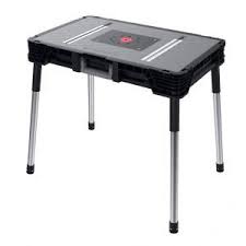 Husky 52 In Adjustable Height Work Table With 2 Drawers In White Holt5202bj2 The Home Depot In 2020 Portable Work Table Portable Workbench Workbench
