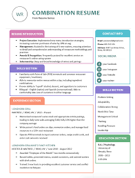 Educational information is included along with certifications and special skills. Combination Resume Template Examples Writing Guide