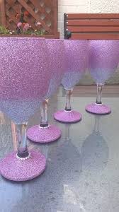 4 X Ombre Two Tone Glitter Wine Glasses Glitter Wine Glasses Decorated Wine Glasses Diy Wine Glasses