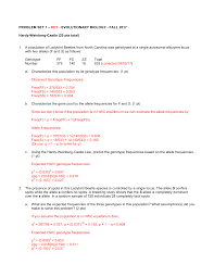 Use the hardy weinberg equation to determine the allele frequences of traits in a dragon population. Https Www3 Nd Edu Mpfrende Evolutionary Biology Problem 20sets 202017 Problem 20set 201 20key 20f2017 Pdf