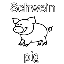 Kostenlose Malvorlage Englisch Lernen Schwein Pig Zum Ausmalen