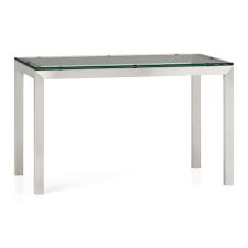Check spelling or type a new query. Parsons Clear Glass Top Stainless Steel Base Dining Tables Crate And Barrel