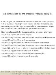 insurance claims manager resume