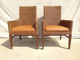 Ethan allen rattan plantation style window bench. Pair Ethan Allen Shiloh Wicker Leather Parson Dining Side Chairs A On Popscreen