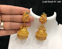Pc 380 Price 970delivery Charges Whats App 8328546069 For Orders Templejewellery Telugu Gold Earrings Designs Gold Bridal Earrings Gold Jewelry Fashion