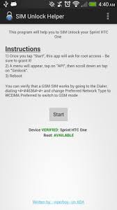 · contact customer care to request the mobile device unlock code for your phone. App V1 2 9 11 13 Sprint Htc One Sim Unlock Helper Xda Forums