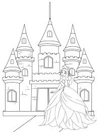Ausmalbild Prinzessin Prinzessin Vor Ihrem Schloss Zum Ausmalen Kostenlos Ausdrucken In 2020 Ausmalen Ausmalbilder Ausmalbild