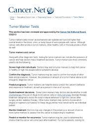 Detecting tumour markers or their concentration may indicate the emergence of. Tumor Marker Tests Cancer Prostate Specific Antigen Biomarker