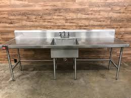 single tub sink long work table w can