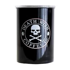 Death Wish Coffee Airtight Canister Stainless Steel And