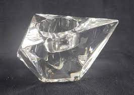 Orrefors engraved memorial ice cube votive candle holder. Lot Art Orrefors Sweden Crystal Candlestick Holder