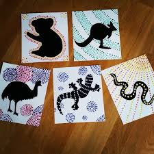 This Week I Venture With The Children Once In Simplified Form To The Dot Children Sim Aboriginal Art For Kids Aboriginal Dot Painting Australia Crafts