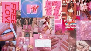 Customize and personalise your desktop, mobile phone and tablet with these free wallpapers! Rosa Asthetische Vintage Collage Pink Wallpaper Computer Cute Laptop Wallpaper Pink Wallpaper Backgrounds