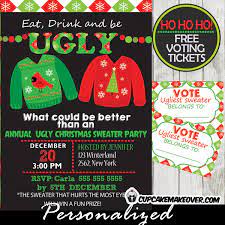 When you're done editing this ugly sweater party invitation design, it's time to send it. Tacky Sweater Party Invitations Voting Ballots Personalized D2 Cupcakemakeover