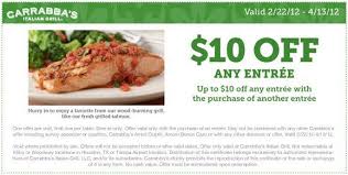 10 Off Any Entree At Carrabba S Italian Grill Coupon Entrees Italian Grill Recipes