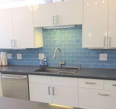 Sky Blue Glass Subway Tile Kitchen Backsplash Photos Glass Backsplash Kitchen Glass Tiles Kitchen