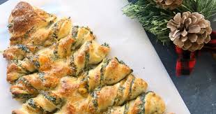 Unroll both pastry sheets onto baking tray, and use a pizza cutter or knife to cut a christmas tree shape into the dough; Christmas Tree Spinach Dip Breadsticks Best Tasty Recipes On The Web