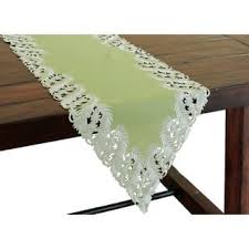 Laurel Embroidered Cutwork Table Runner 15 By 72 Inch Green Spring Table Runner House Styles Napkins Set