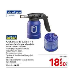 Le kit chalumeau piezo est doté d'un allumage automatique par piezo. Mini Chalumeau Cuisine Leclerc