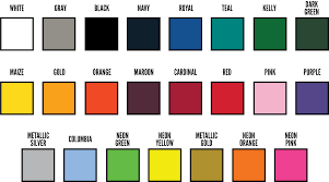 Decoration Color Options Rbs Activewear