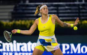 Aryna Sabalenka Of Belarus In Action During The First Round Of The 2020 Dubai Duty Free Tennis Champion Tennis Championships Tennis Photography Female Athletes