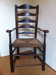 Antique English Ladder Back Arm Chair E 19th Century With Sisal Rope Seat And Slight Cant To The Back These Can Be Comfortable