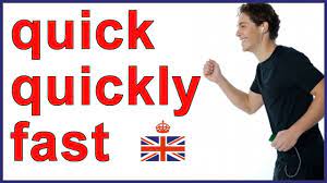 'he works hard', in contrast to 'he is hardly working'. Difference Between Quick Quickly And Fast English Vocabulary Youtube