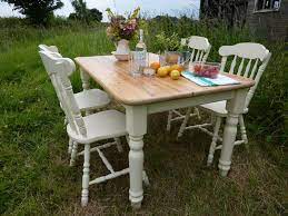 Maybe you would like to learn more about one of these? Antique Pine Farmhouse Table And 4 Chairs Painted Vintage Antique Farmhouse Furniture
