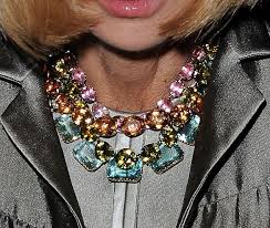 Anna Wintour Gemstone Statement Necklace Anna Wintour Fashion Necklace Anna Wintour Style