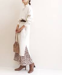 2020冬 ワンピースはオフィスカジュアルの味方 楽でおしゃれなコーデ集 folk ワンピース 冬 ファッションアイデア カジュアル