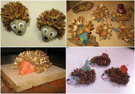 Basteln Mit Bucheckern Igel Kinder Modelliermasse Ton Herbstdeko Basteln Naturmaterialien Basteln Herbstdeko Mit Kindern Basteln