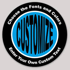 The font used for the messages on the wall for bendy and the ink machine. Circle Sticker With Bold Curved Text Makestickers